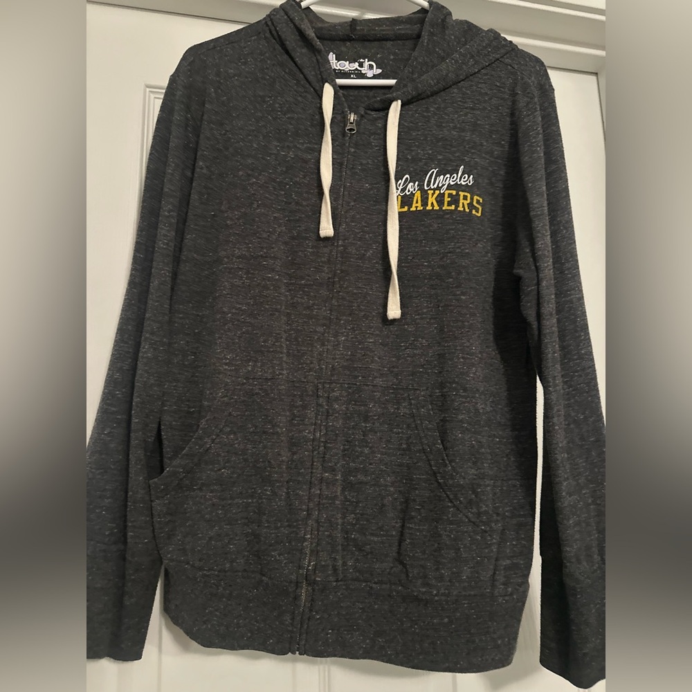 Touch by Alyssa Milano Charcoal Hoodie with Lakers Logo